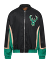 Just Don Nylon Taffeta And Camouflage Velvet Jacket In Black