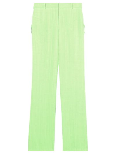 Jacquemus Meloia Paneled Neon Canvas Straight-leg Pants In Green