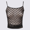 Misbhv Mesh Monogram Draped Top
