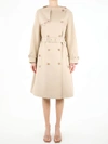 Burberry Double-breasted Trench Coat In Beige