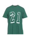 Just Don Green 21 Graphic-print Cotton T-shirt In Green