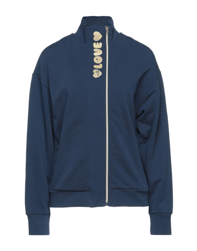 Love Moschino Sweatshirts In Blue