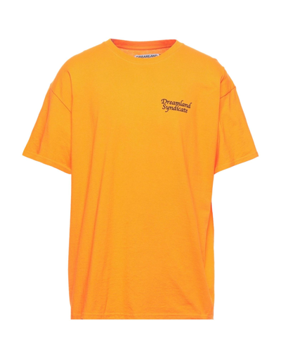 Dreamland Syndicate Orange Printed Crewneck T-shirt