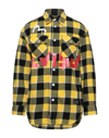 Evisu X Sfera Ebbasta Check-print Cotton Shirt In Yellow