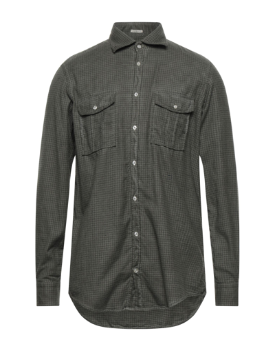Massimo Alba Man Shirt Military Green Size S Cotton In Gray