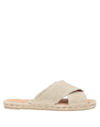 Castaã±er Castaner Womens Taupe Palmera Cross-over Linen Mules In Beige