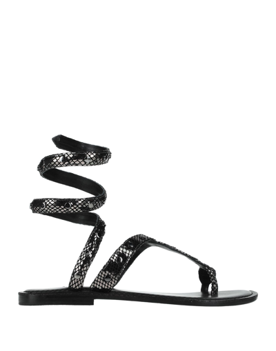 Cb Fusion Woman Thong Sandal Black Size 7 Soft Leather