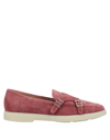 Santoni Loafers In Pastel Pink
