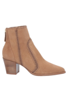 Alexandre Birman Benta Embroidered Suede Ankle Boots In Camel