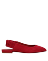 SANTONI SANTONI WOMAN BALLET FLATS RED SIZE 11 SOFT LEATHER