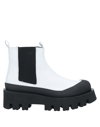 Paloma Barceló Flat Booties Celine Paloma Barcel&ograve; Ankle Boots In Nappa Leather With Treaded Sole In White