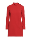 SAINT LAURENT SAINT LAURENT WOMAN SHORT DRESS RED SIZE 8 WOOL, POLYAMIDE