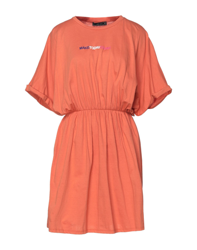 Hanny Deep Short Dresses In Orange
