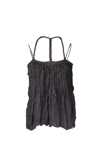 Alysi Crinkle-effect Spaghetti Strap Top In Black