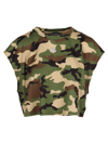 Dolce & Gabbana Camouflage-print Cropped T-shirt In Mimetico