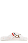 Thom Browne Criss Cross Tweed Sandals In Pink