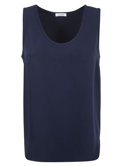 P.a.r.o.s.h Sleeveless Scoop Neck Blouse In Blue