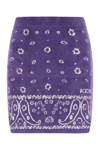 Kenzo Jacquard Viscose Blend Mini Skirt In Violet Fonce