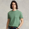 Ralph Lauren Classic Fit Cotton-linen Pocket T-shirt In Outback Green