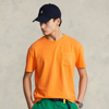 Ralph Lauren Classic Fit Cotton-linen Pocket T-shirt In May Orange