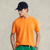 Polo Ralph Lauren Classic Fit Cotton-linen Pocket T-shirt In May Orange