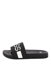 Hugo Boss Kids' Black Logo Slide Sandals In Nero