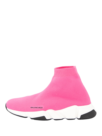 Balenciaga Kids' Neon-fuchsia Sneakers For Girl With Logo In Pink