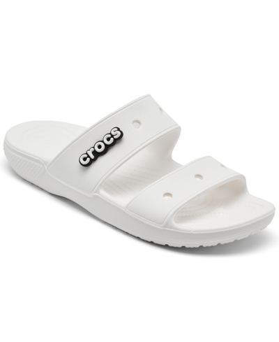 Crocs Men's And Women's Classic 2-strap Slide Sandals From Finish Line In White