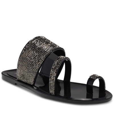Inc International Concepts Women's Gianolo Jelly Sandals, Created For Macy's Women's Shoes In Black Crystal
