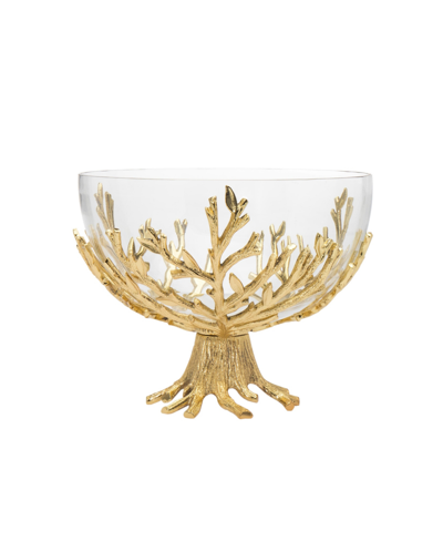Godinger Branch Stand With Glass Bowl Set, 2 Piece In Gold-tone