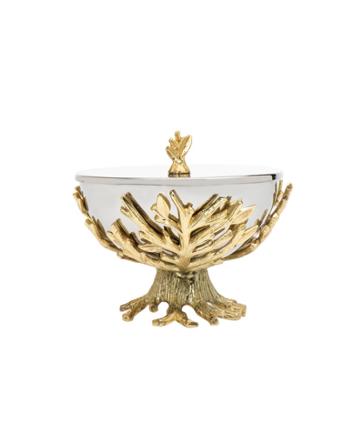 Godinger Branch Stand With Covered Bowl Set, 2 Piece In Gold-tone