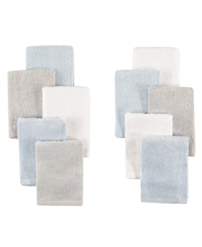 Little Treasure Rayon From Bamboo Washcloths, 10-pack In Light Blue/gray