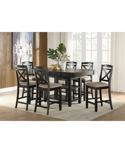 Furniture Carlow 7pc Dining Set (counter Height Rectangular Table & 6 Side Chairs)