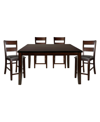 FURNITURE LEONA 5PC DINING SET (COUNTER HEIGHT TABLE & 4 SIDE CHAIRS)
