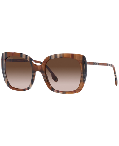 Burberry Womens Brown Be4323 Caroll Square-frame Acetate Sunglasses