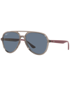 Ray Ban Sunglasses Unisex Rb4376 - Bordeaux Frame Blue Lenses Polarized 57-16 In Transparent Gray