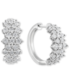 Effy Collection Effy Diamond Cluster Hoop Earrings (1 Ct. T.w.) In 14k White Gold (also Available In In 14k Two-tone In White Gold