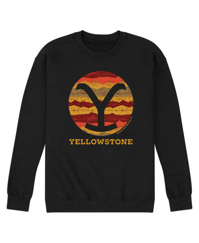 Airwaves Men's Yellowstone Ranch Pattern Fill Fleece Sweatshirt In Black
