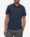 Calvin Klein Men's Regular-fit Smooth Cotton Monogram Logo Polo Shirt In Dark Sapphire