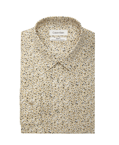 Calvin Klein Men's Steel And Slim Fit Stretch Dress Shirt In Taupe |  ModeSens