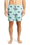 Rainforest Jaws Ii Swim Shorts In Aquamarine