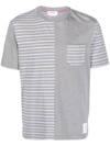 THOM BROWNE STRIPED PANEL T-SHIRT