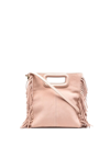 Maje Crocodile-effect Leather Mini M Bag In Pale Pink
