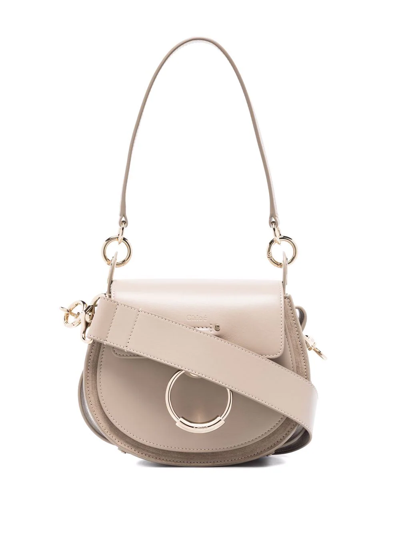 Chloé Tess Leather Shoulder Bag In Beige