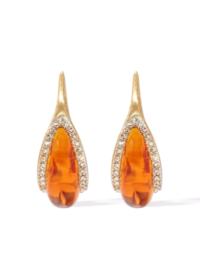 Annoushka 18kt Yellow Gold Citrine Diamond Hoop Earrings