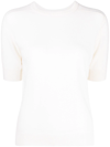 Lisa Yang Round Neck Cashmere T-shirt In White