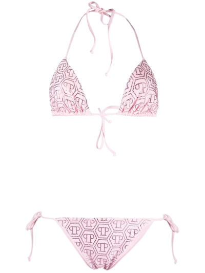 Philipp Plein Monogram-print Bikini In Pink