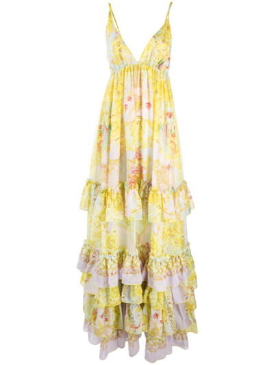 Philipp Plein New Baroque Maxi-dress In Yellow