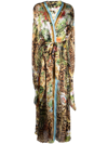 Philipp Plein Leopard-print Kaftan In Gold