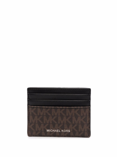 Michael Kors Tall Card Case In Brn Blk